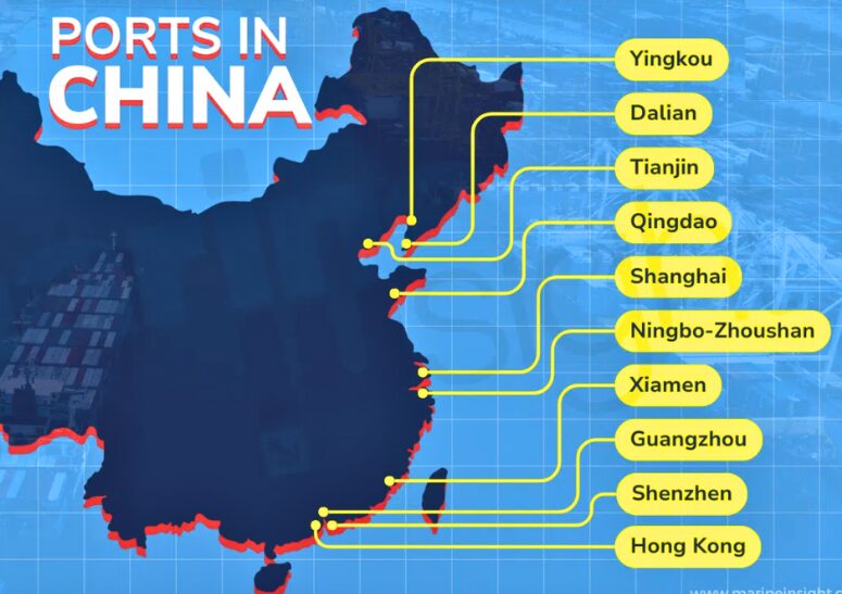 puertos en china